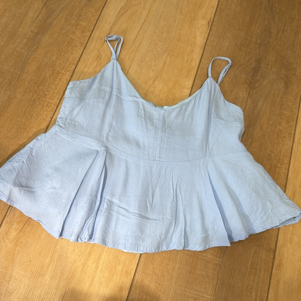 Layered Light Blue Women's Cropped Cami Top